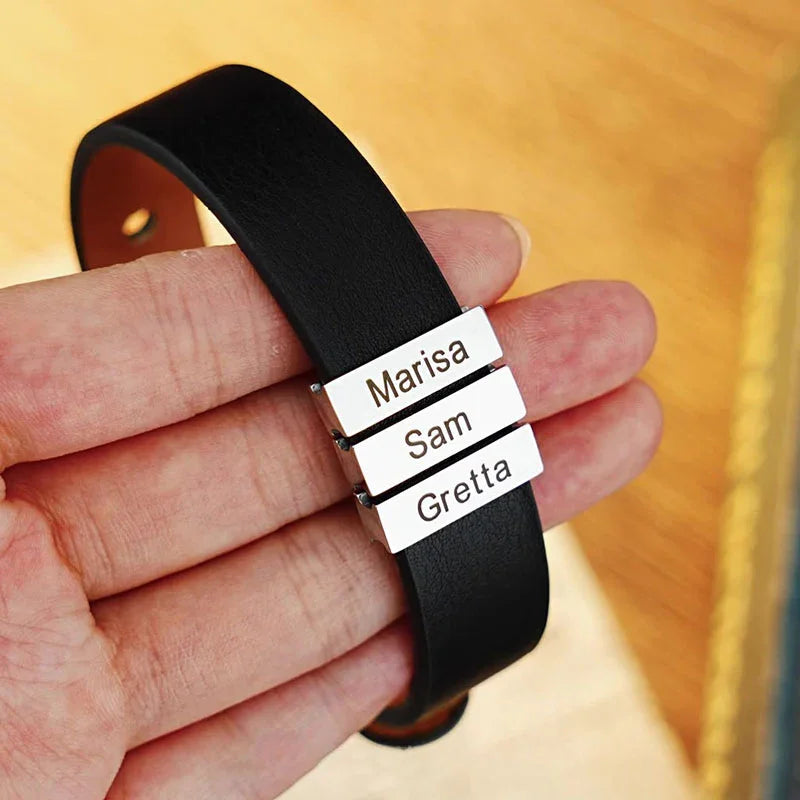 Men's Personalized Minimalist Name Plate Bracelet