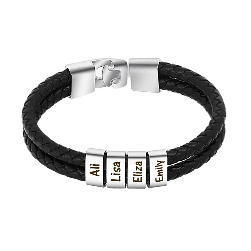 Men's Personalized Name Bead Bracelet