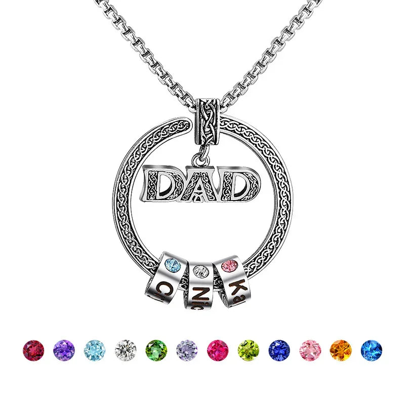 Personalized Men’s Birthstone Bead Necklace