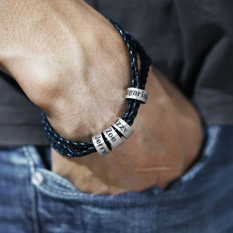 Men's Personalized Name Ring Bracelet