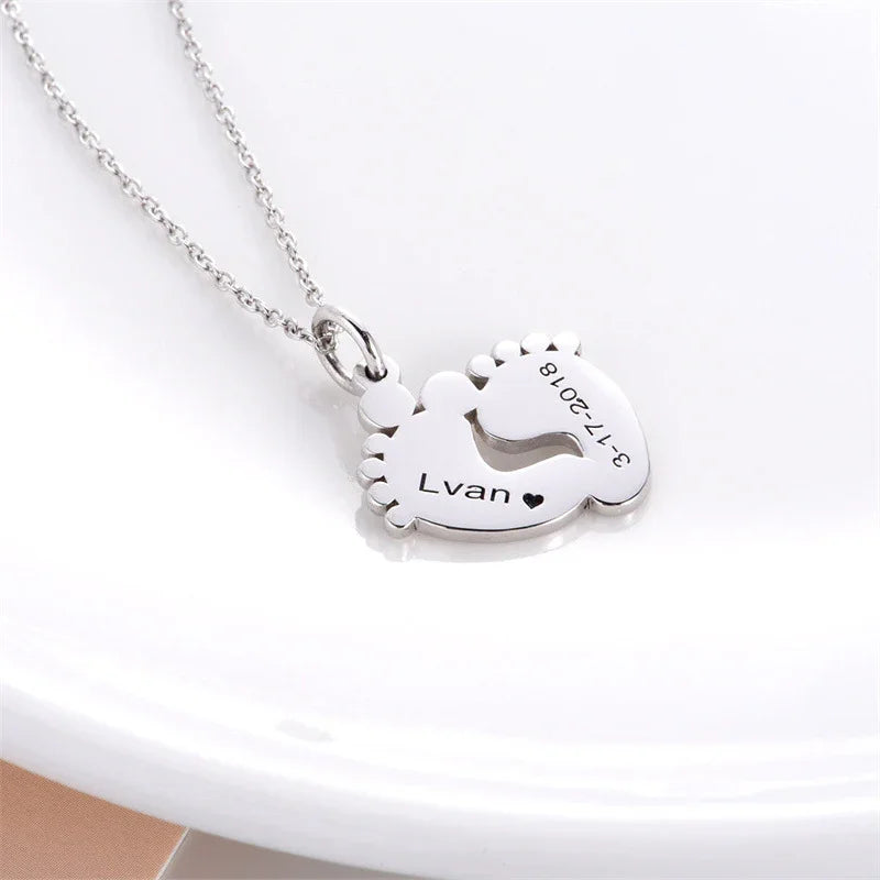 Adorable Personalized Baby Feet Necklace
