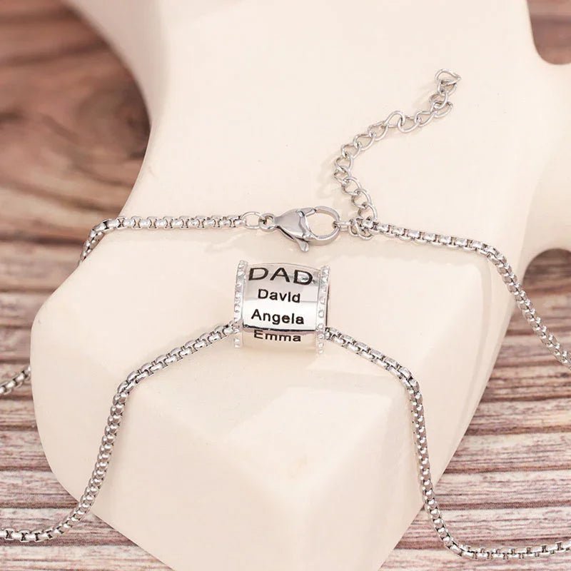 Personalized Men’s Name Bead Necklace for Dad