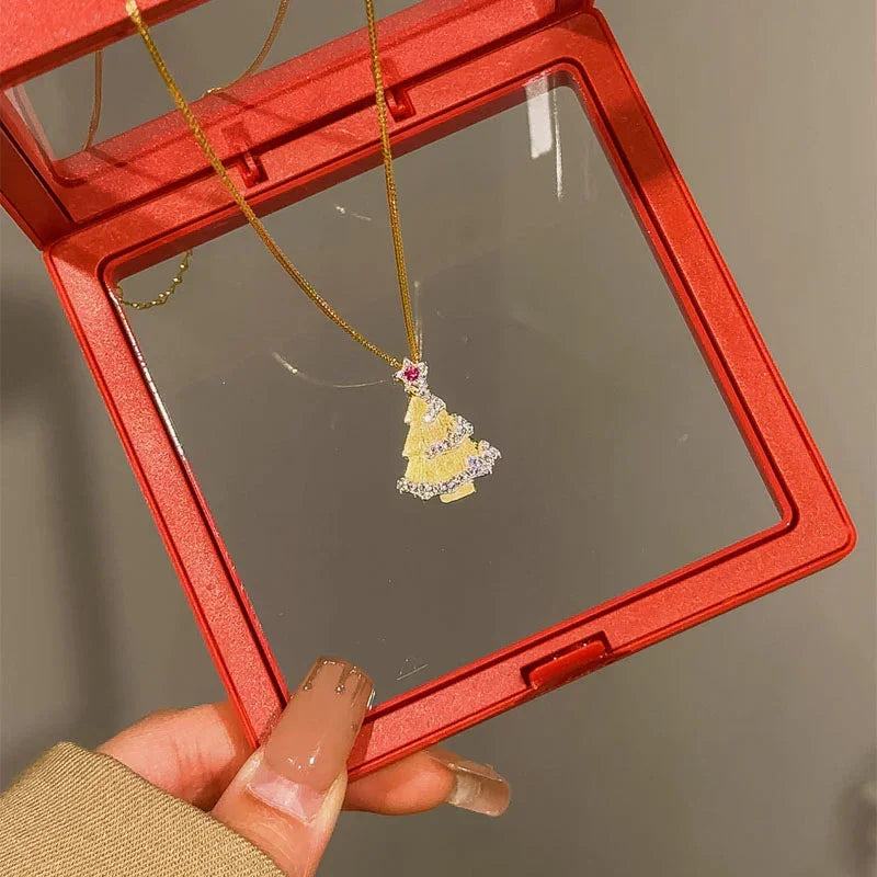 Enchanting Glow Christmas Tree Necklace