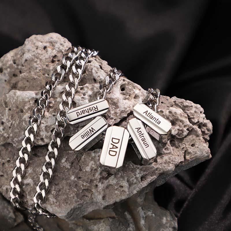 Personalized Name Bar Necklace for Men