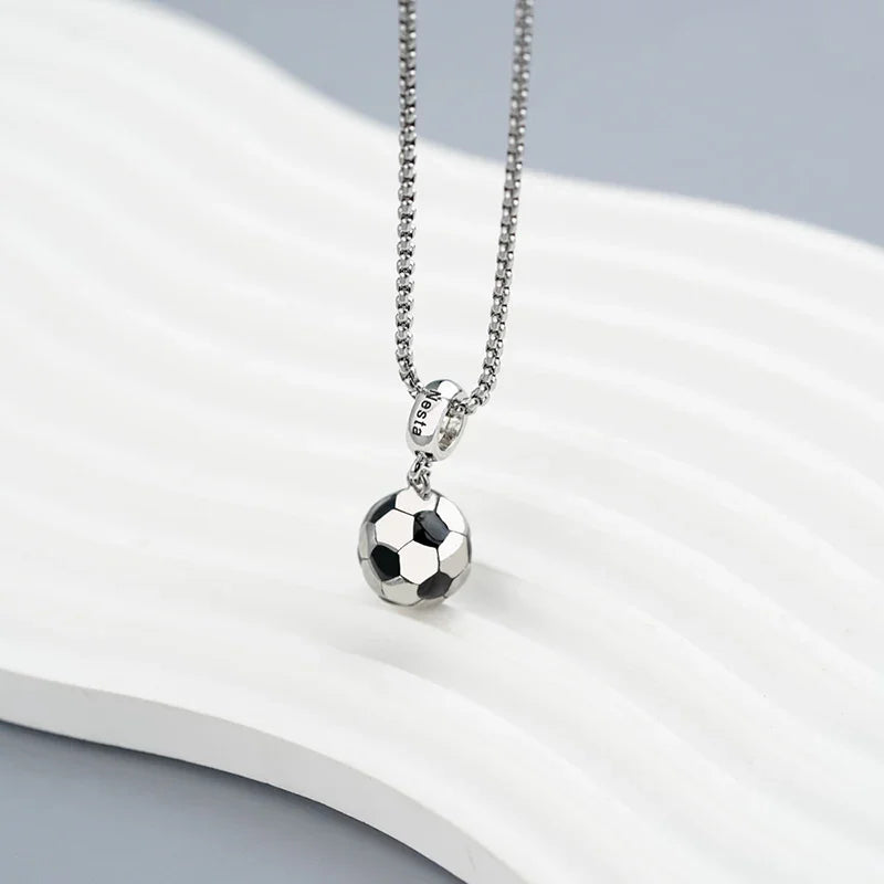 Personalized Name Soccer Ball Necklace for Men