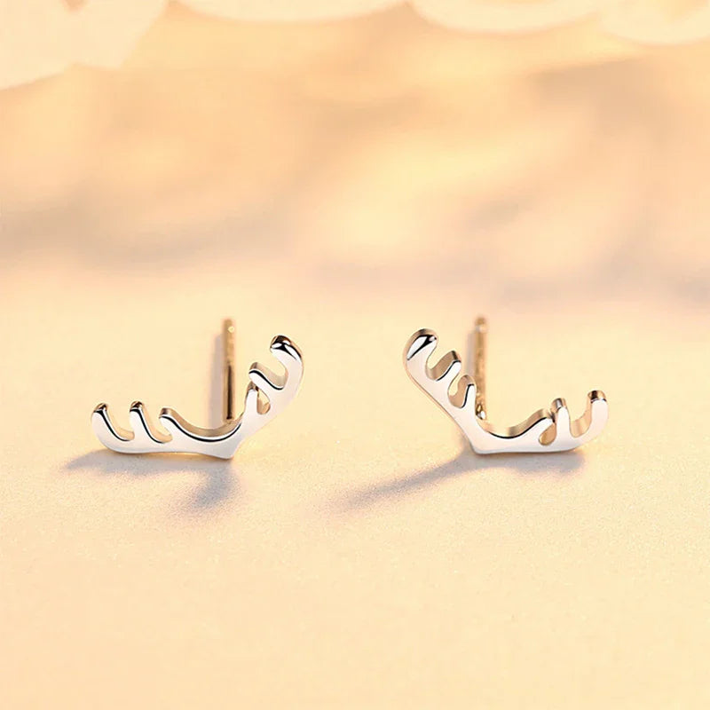 Festive Reindeer Antler Christmas Earrings