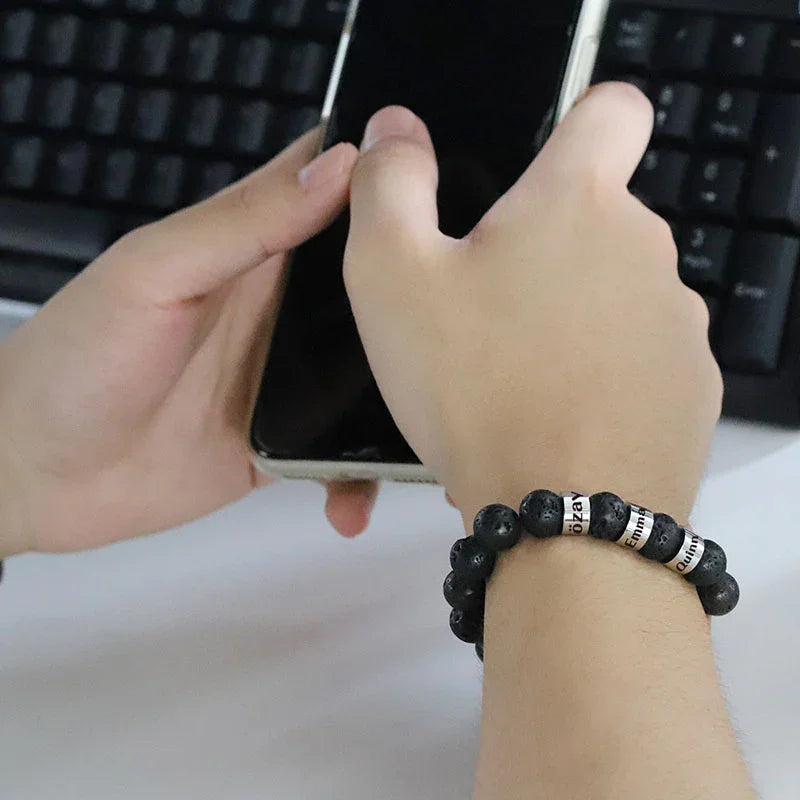 Stylish Modern Personalized Men’s Beaded Bracelet