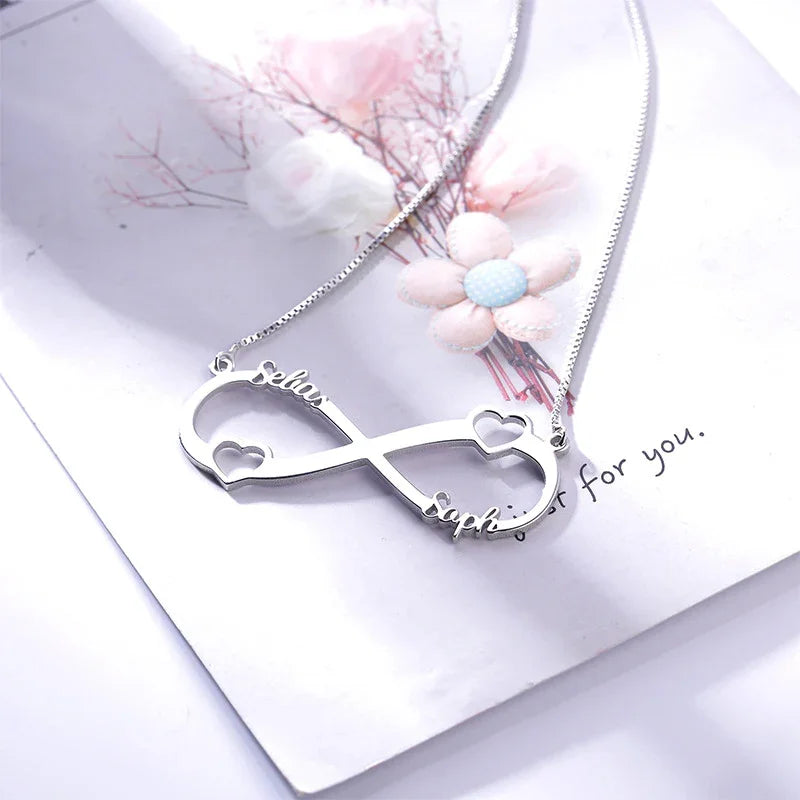 Personalized Infinity Heart Name Necklace