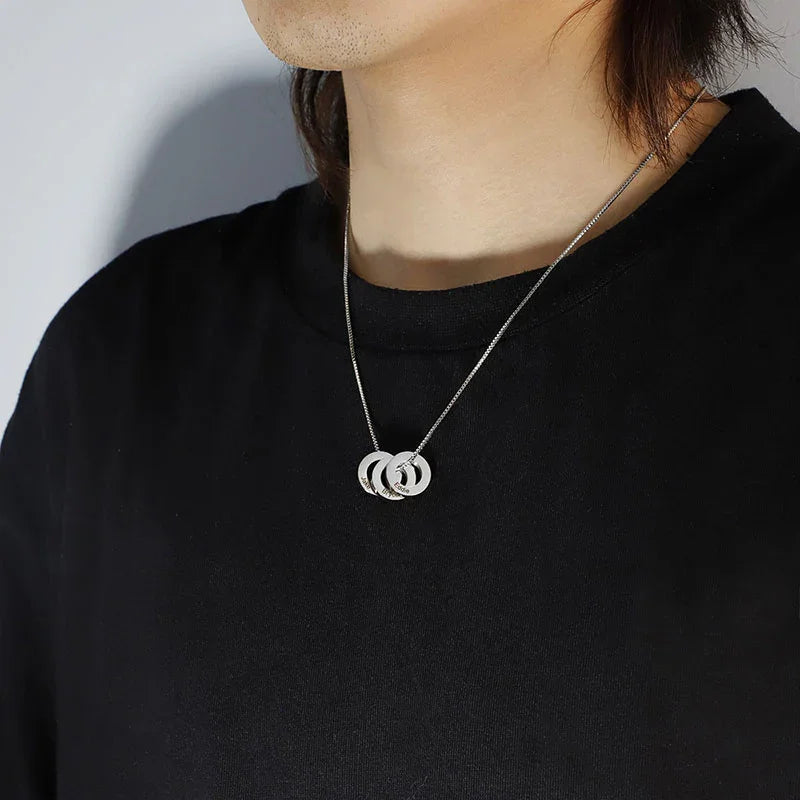 Personalized Geometric Name Pendant Necklace for Men