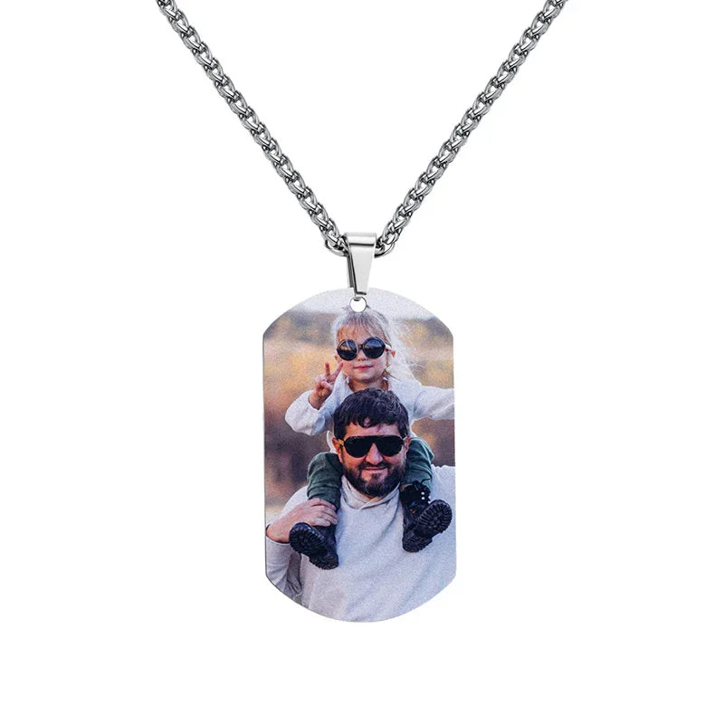 Personalized Father’s Day Dog Tag Necklace for Men