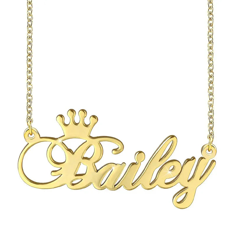 Crown Personalized Name Necklace