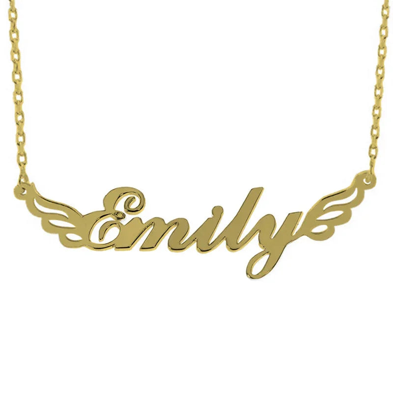 Personalized Angel Wings Name Necklace