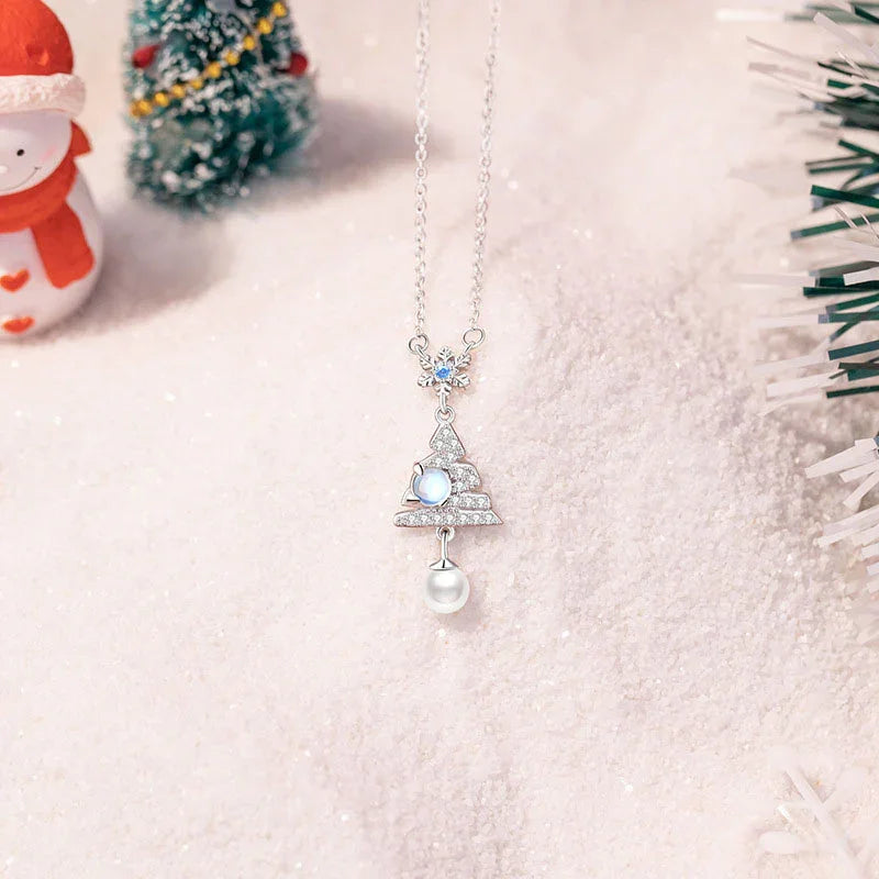 Radiant Glow Christmas Tree Pendant Necklace