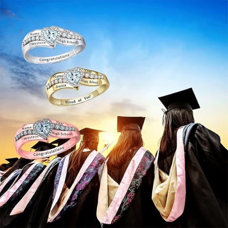 Heart Graduation Birthstone Ring
