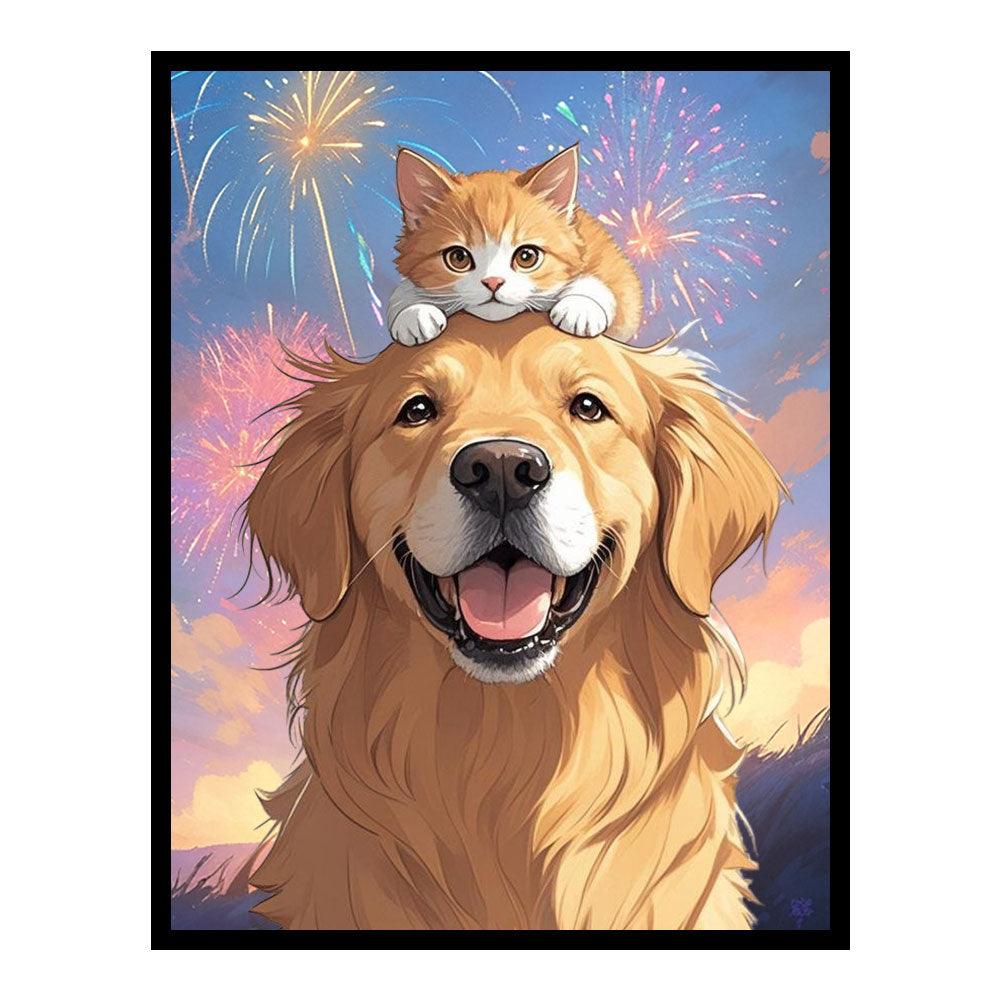 Custom Pet Light Reveal Portrait – Line Art Style
