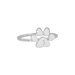 Custom Engraved Paw Print Ring | Personalised Pet Name Jewellery