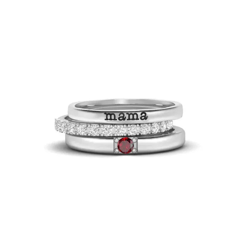 Mama Stack Birthstone Ring