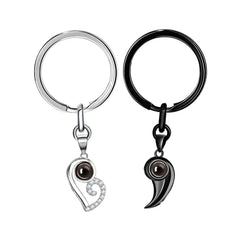 Matching Heart – Custom Pet Projection Keychain Set for Two