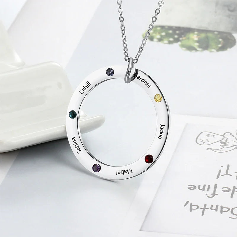 Celestial Circle Birthstone Necklace