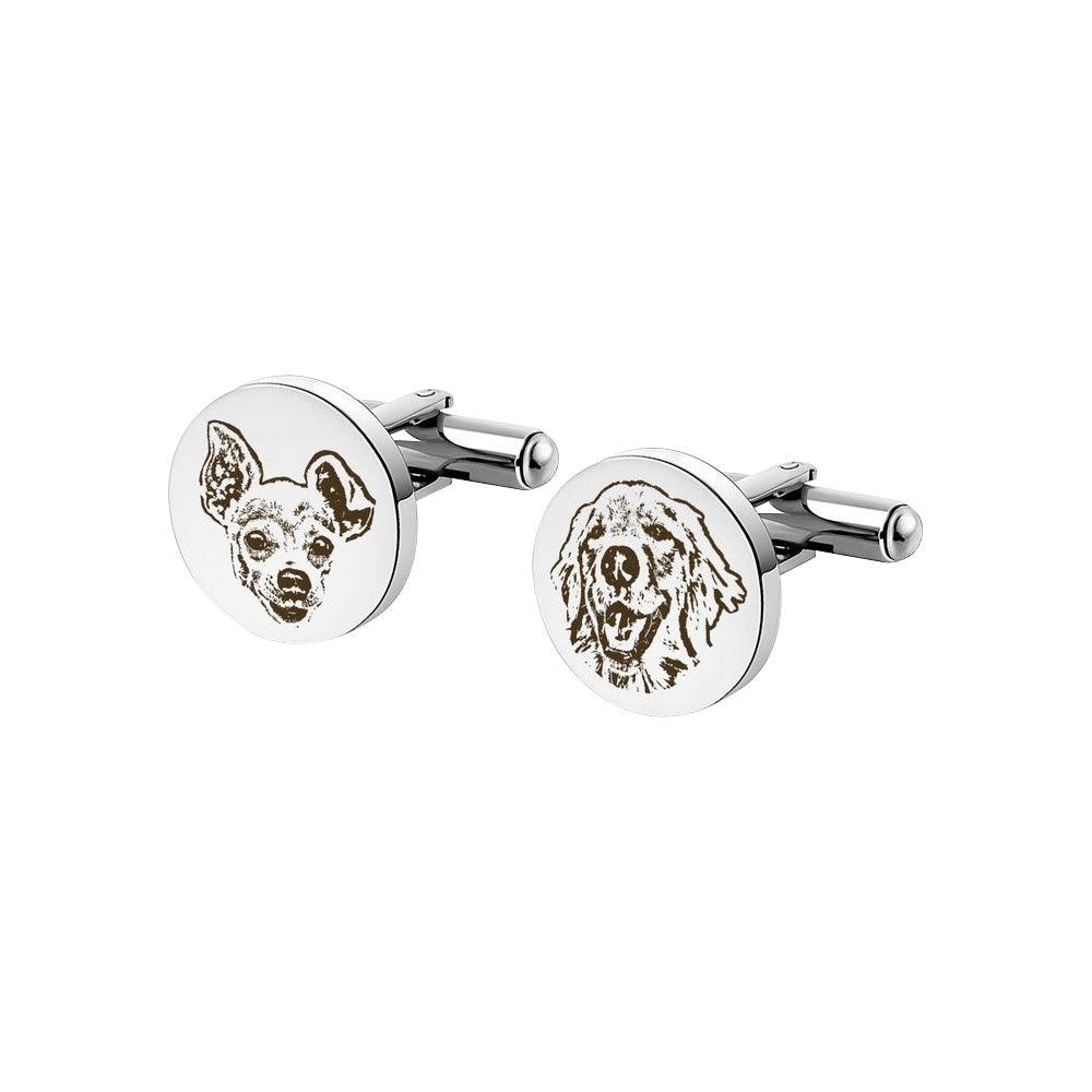 Custom Engraved Pet Cufflinks | Personalised Keepsake for Him