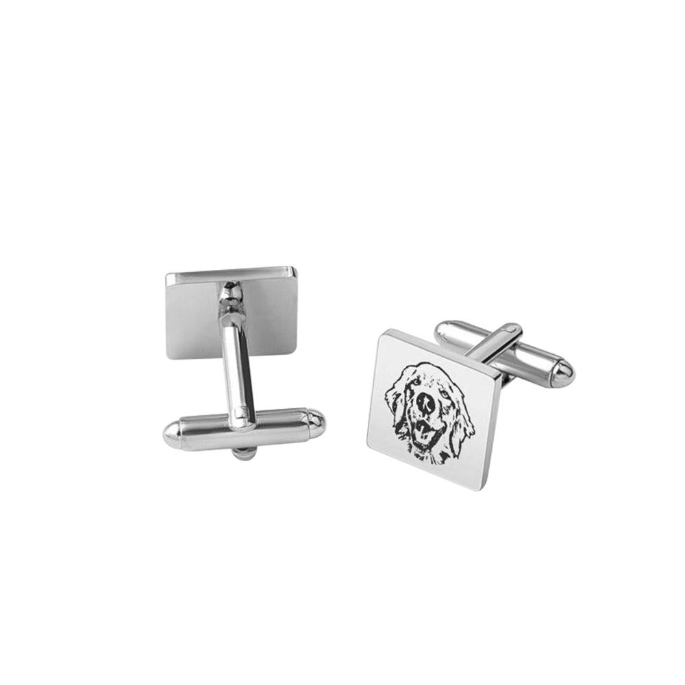 Custom Engraved Pet Cufflinks | Personalised Keepsake for Him