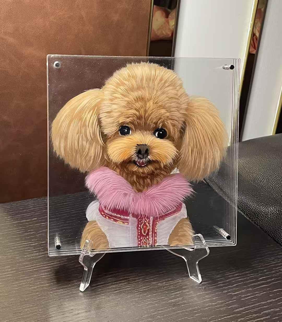 Custom Hand-Painted 3D Layered Pet Portrait