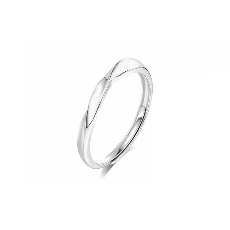 Twisted Elegance Silver Couple Rings