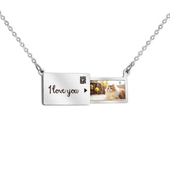 Custom Photo Engraved Pet Portrait Necklace - Personalized Keepsake Jewelry