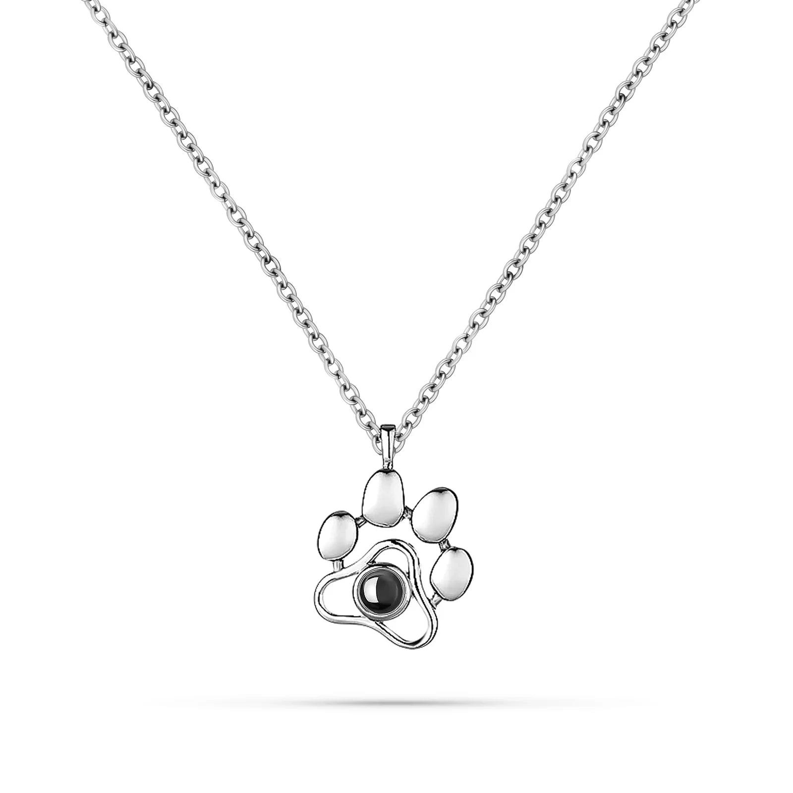 Eternal Bond – Custom Dog Paw Projection Necklace