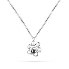Eternal Bond – Custom Dog Paw Projection Necklace