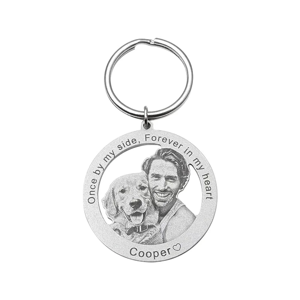 Custom Engraved Pet Keychain – Personalized Dog or Cat Memorial Gift