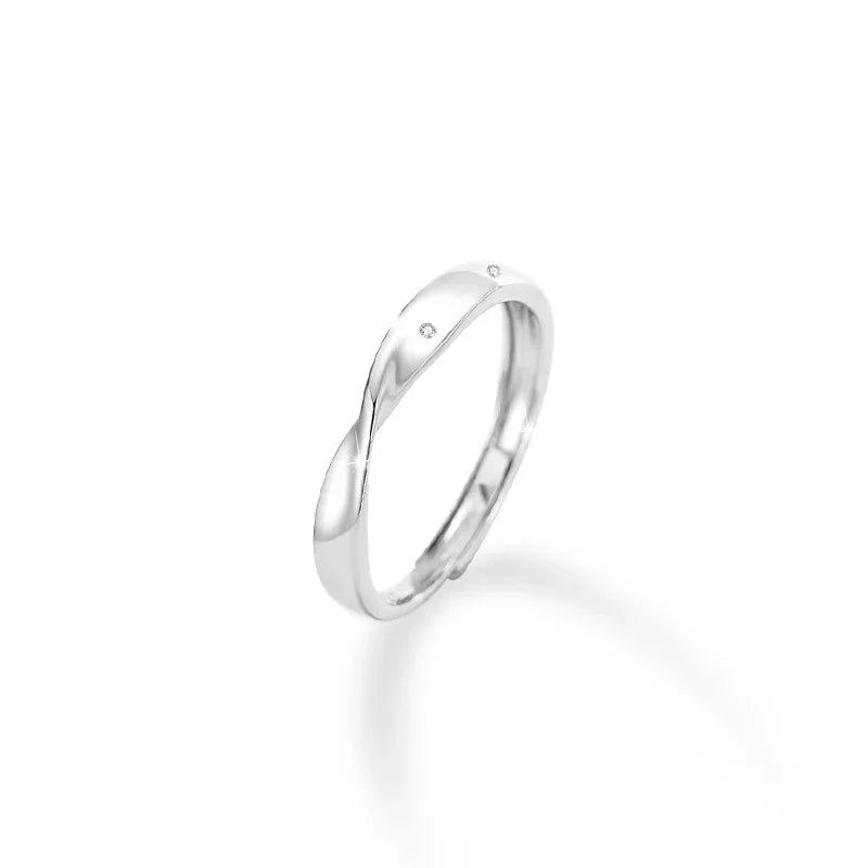 Shining Galaxy Silver Couple Rings