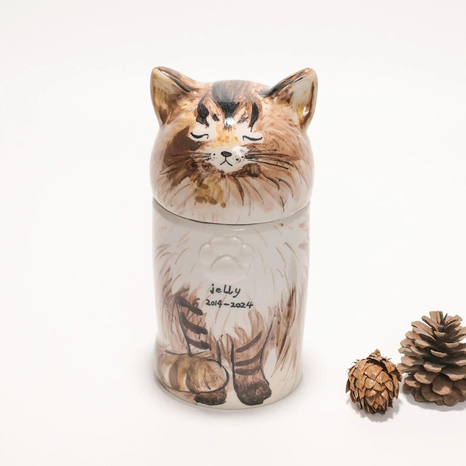 Personalized Ceramic Cat Urn — Handcrafted Memorial Keepsake