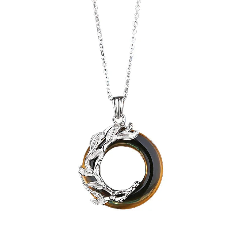 Floral Circle Couple Necklace