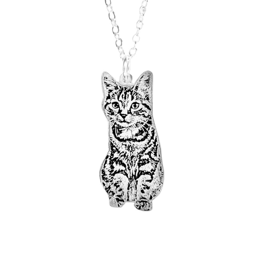 Custom Engraved Pet Necklace | Personalised Animal Silhouette Jewelry