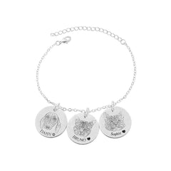 Custom Engraved Pet Charm Bracelet | Photo Personalised Jewellery