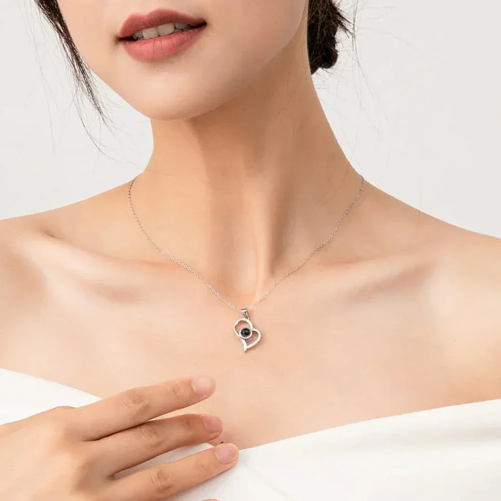 Forever Heart – Custom Pet Photo Projection Necklace