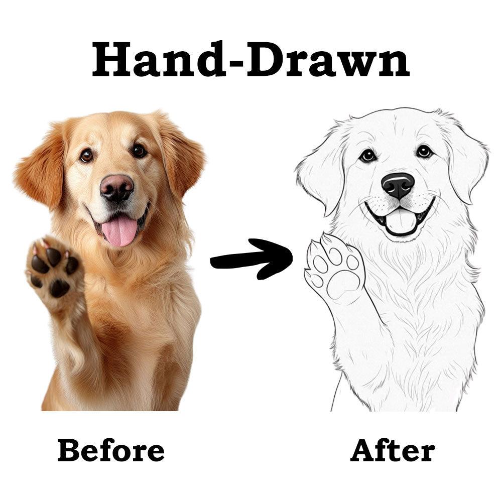 Custom Pet Light Reveal Portrait – Line Art Style