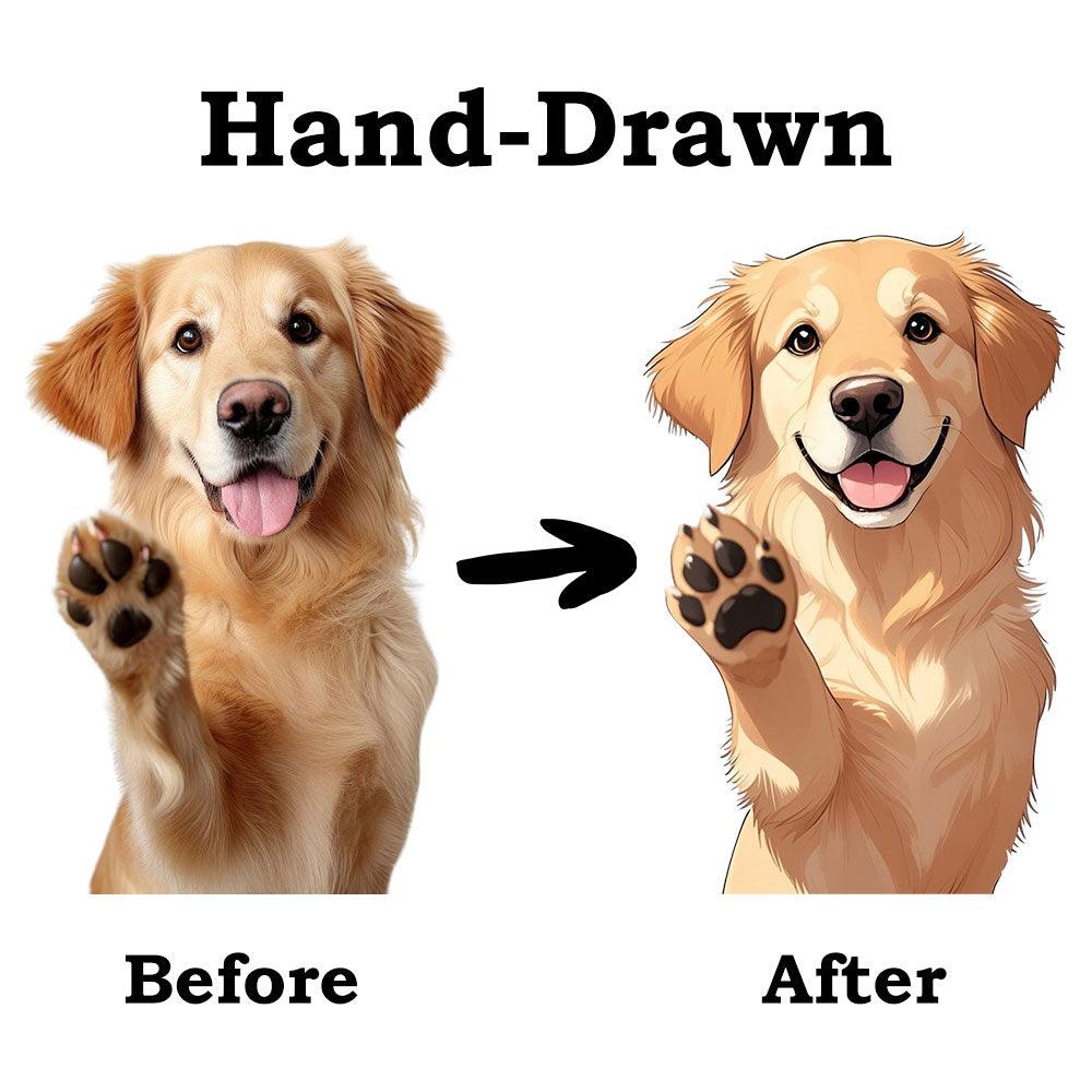 Custom Pet Light Reveal Portrait – Cartoon Style