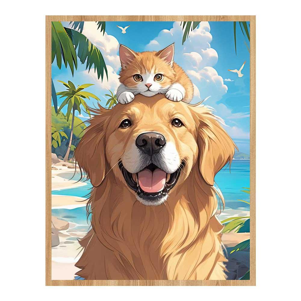 Custom Pet Light Reveal Portrait – Line Art Style