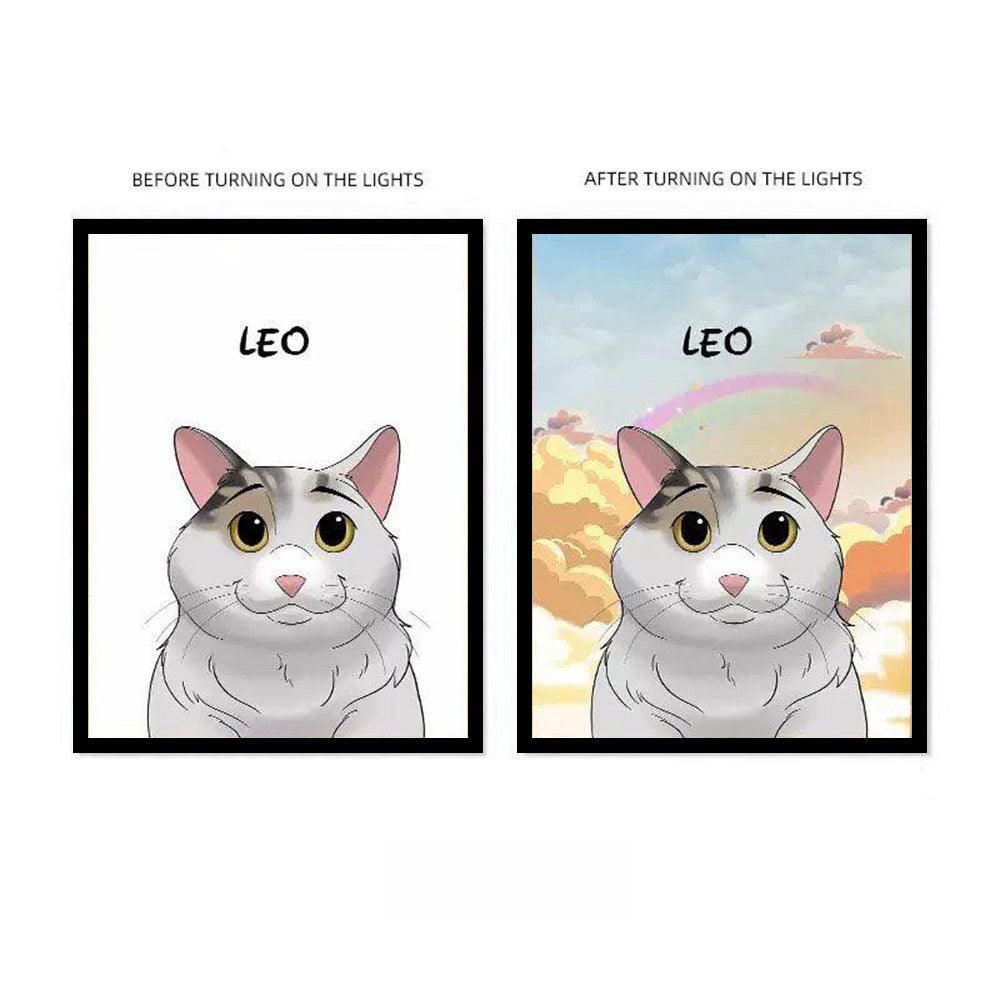 Custom Pet Light Reveal Portrait – Cartoon Style