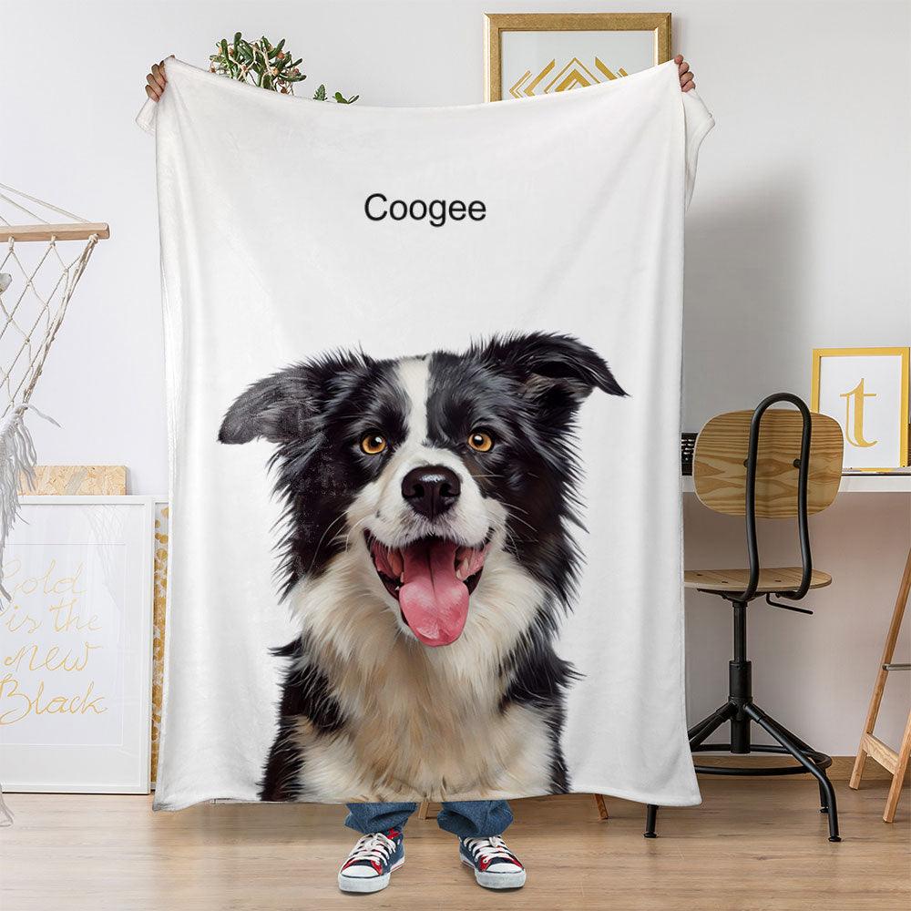 Custom Modern Pet Portrait Blanket