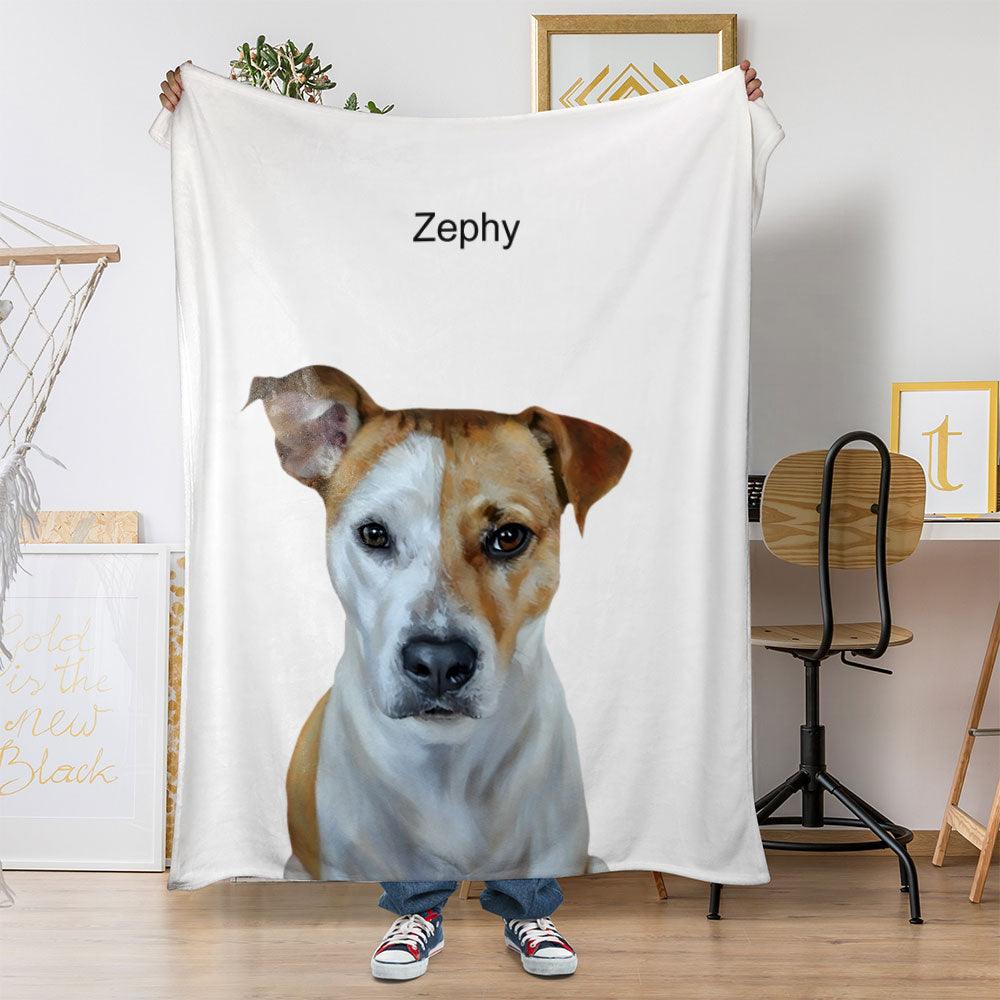 Custom Modern Pet Portrait Blanket
