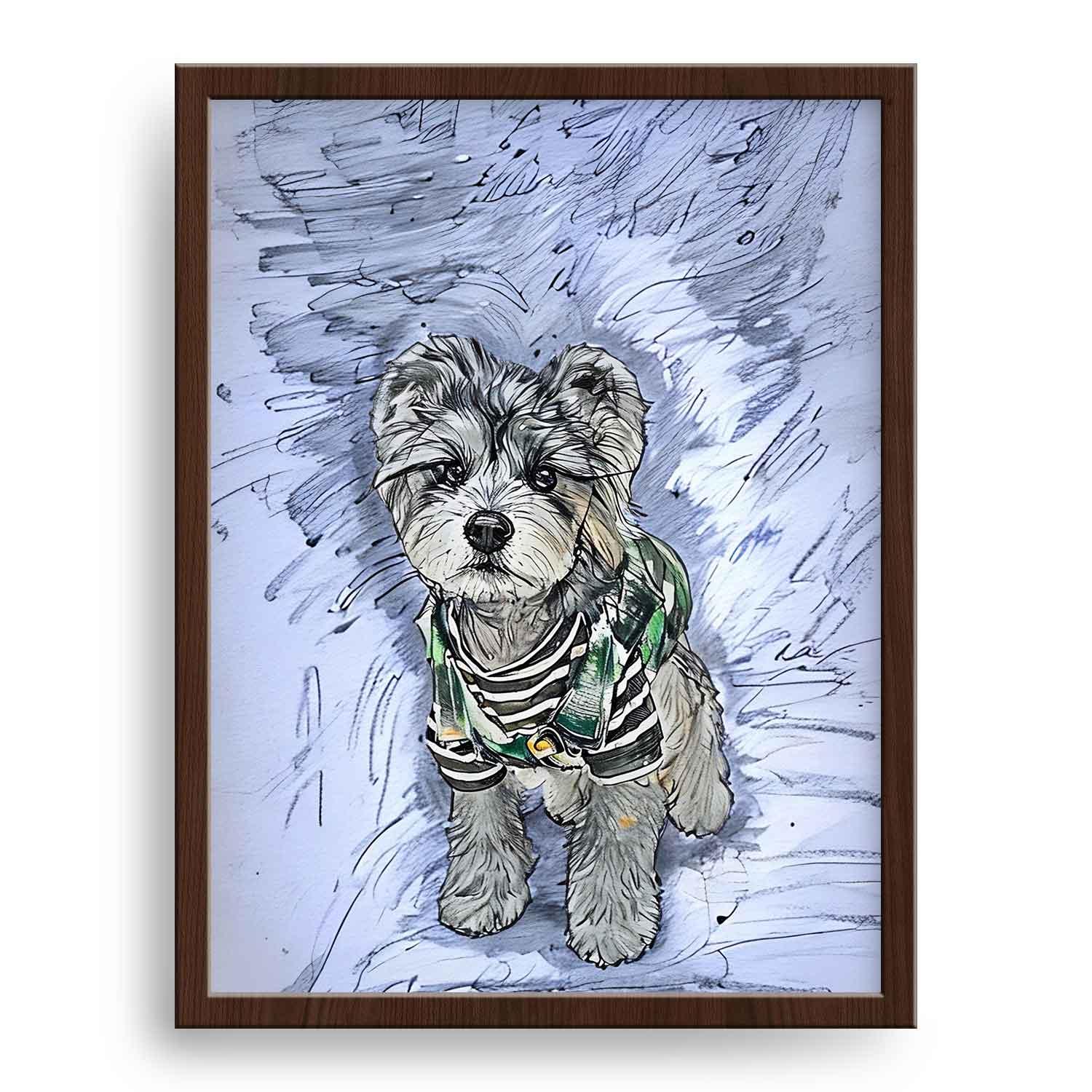Custom Color Sketch Pet Portrait