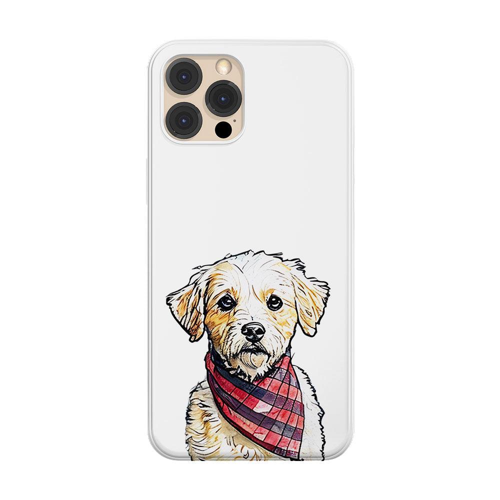 Custom Color Sketch Pet Portrait Phone Case