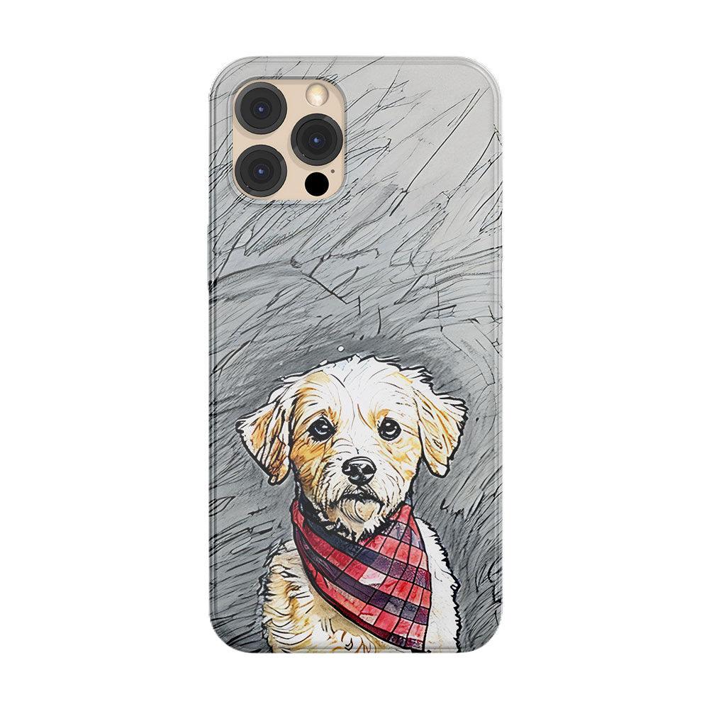 Custom Color Sketch Pet Portrait Phone Case