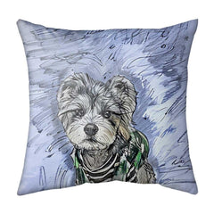Custom Color Sketch Pet Portrait Pillow