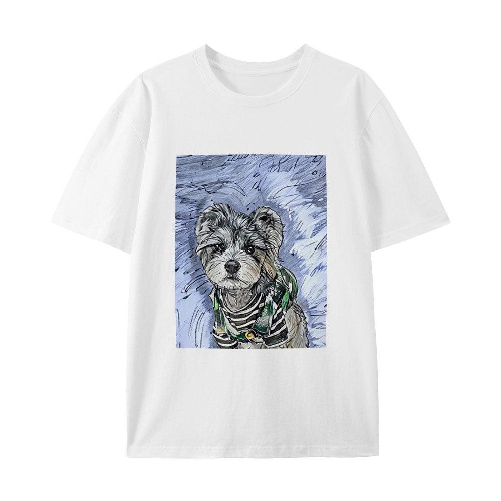 Custom Color Sketch Pet Portrait T-Shirt