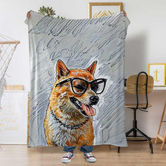 Custom Color Sketch Pet Portrait Blanket