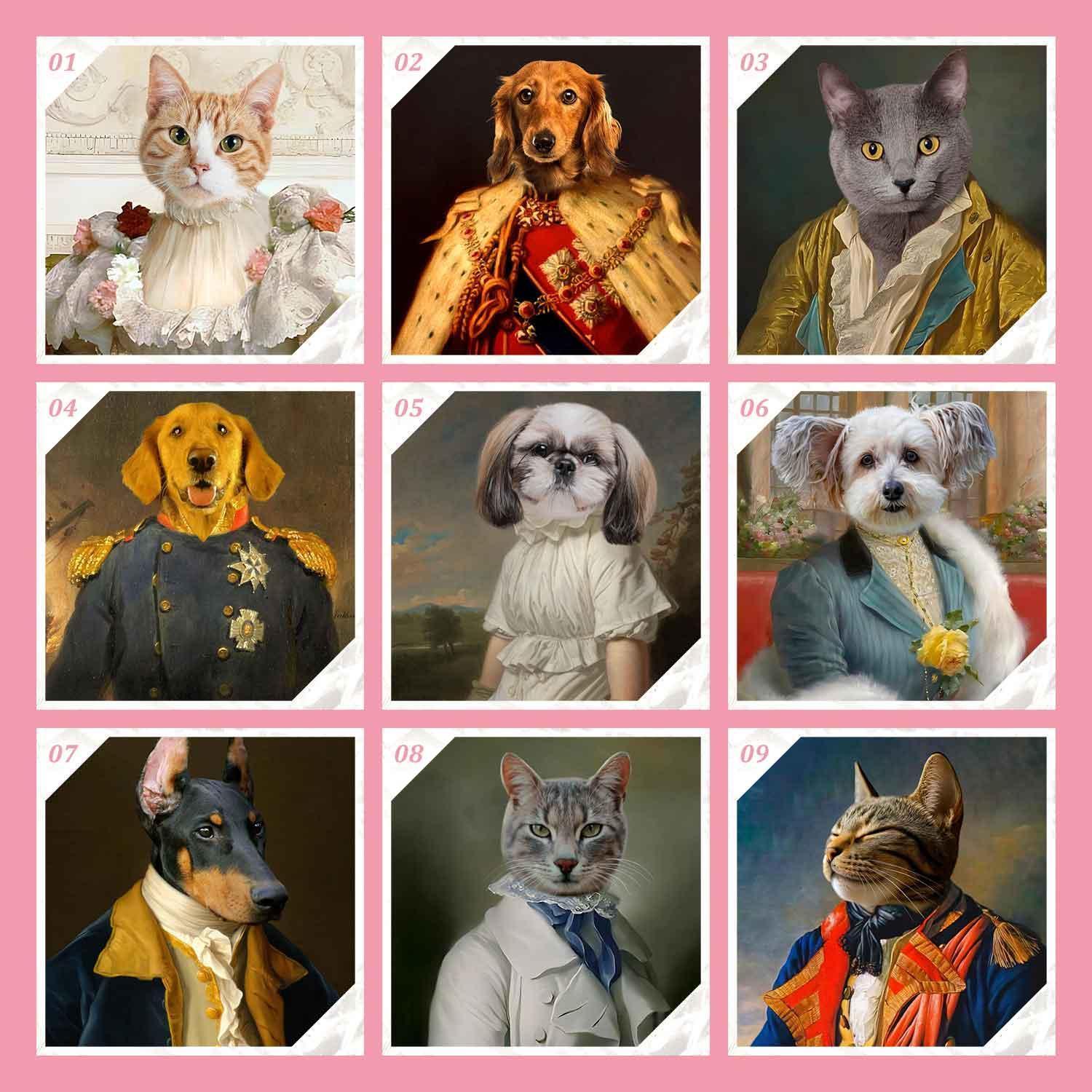 Custom Renaissance Pet Portrait Blanket